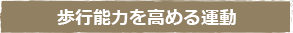 歩行能力を高める運動